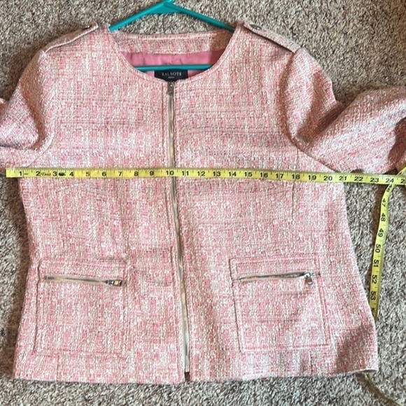 Talbots Pink Tweed Cape Jacket - Picture 6 of 8